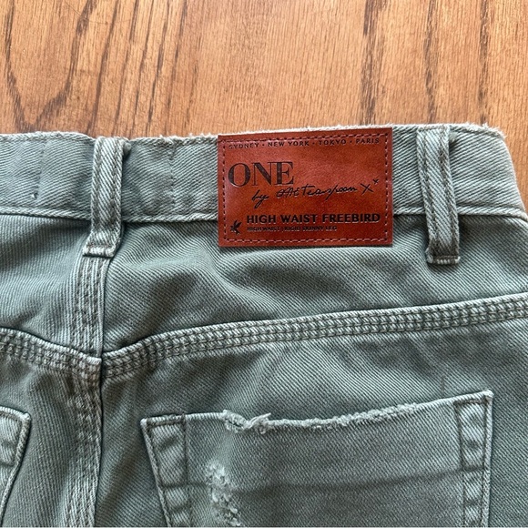 NWT One Teaspoon Freebirds Distressed High Waisted Pants Jeans Super Khaki Sz 27 - Picture 13 of 16